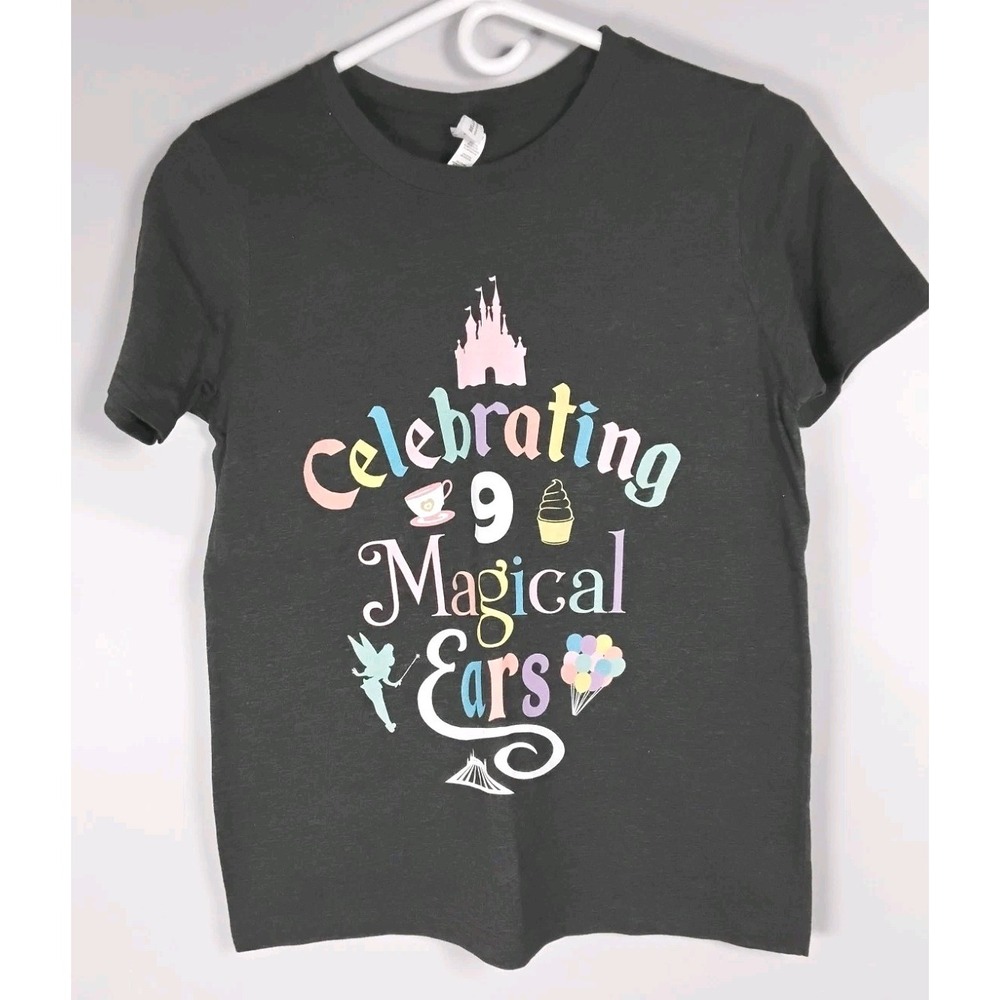 Bell & Canvas Kidsโ Youth XL (18-20) Gray Tshirt Celebrating 9 Magical Ears
